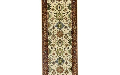 3X10 Geometric Indo-Karajeh Tribal Oriental Runner Rug Hallway Carpet 26X10