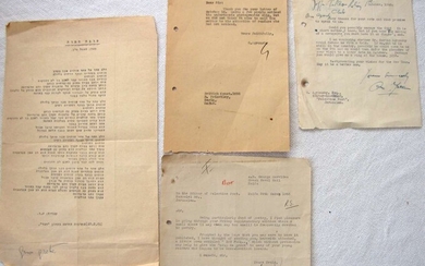 4 papers concerning Jewish literature, including autograph of Gershon Agron (Agronsky), editor of Palestine post