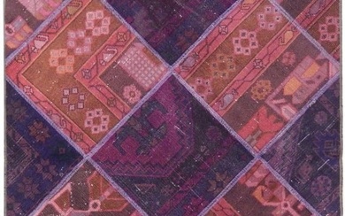 4 x 5 Multi Color Antique Persian Patchwork Rug