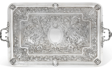 A FRENCH SILVER TRAY, STAMP OF PIAULT-LINZELER, PARIS, CIRCA 1890