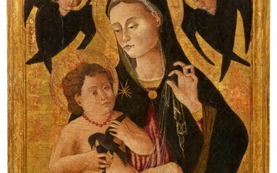 North Italian School 15th century in the manner of Squarcione - The Virgin and Child with Cherubim