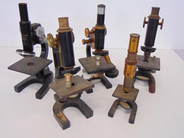 5 Microscope Grouping, Spencer, Leitz Welter, Bausch &