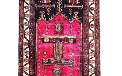 5 x 9 Red Semi Antique Persian Afshar Runner
