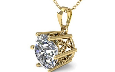 .50 ctw VS/SI Diamond Art Deco Necklace 14k Yellow Gold