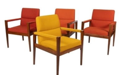 Jens Risom - Walnut Arm Chairs - Four