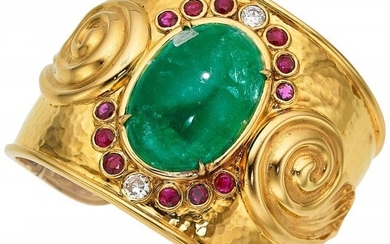 55009: Emerald, Ruby, Diamond, Gold Bracelet, Taffin T