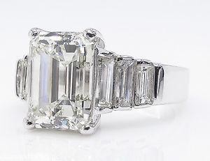 5.82ct Estate Vintage Emerald Diamond Engagement
