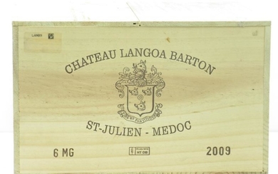 *6 magnums of Chateau Langoa Barton 2009 St Julien...