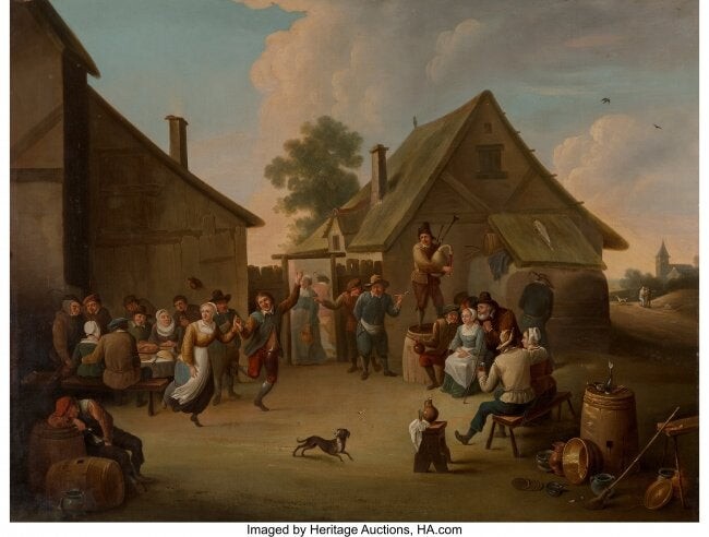 61009: Manner of David Teniers the Younger Villagers da