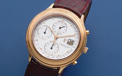 Audemars Piguet. An 18K rose gold automatic calendar chronograph wristwatch