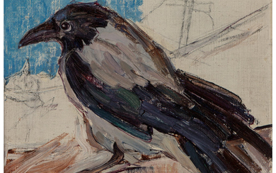 Leon Gaspard (1882-1964), Crow against Battfield Background - Helmut & Cross