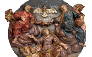 A relief depicting the Coronation of the Virgin
