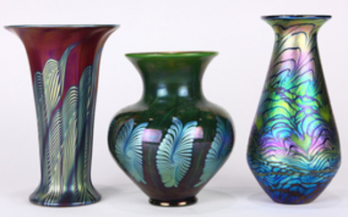 (lot of 3) Lundberg Studios vase group