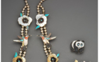 Three Zuni Jewelry Items Virgil and Shirley Benn...