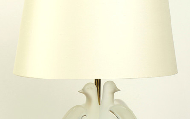 Lalique Frosted Ariane glass lamp