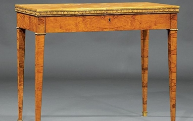 Bronze-Mounted Elm Console Table