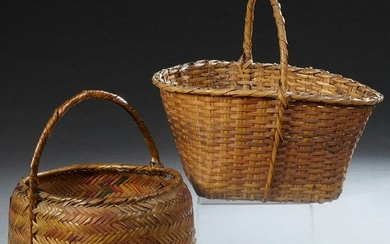 Two Choctaw Market Baskets, 20th c., H. - 14 in., W.