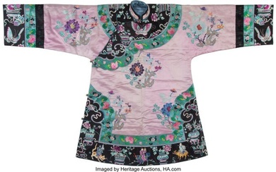 78100: A Chinese Embroidered Silk Pink-Ground Women's J