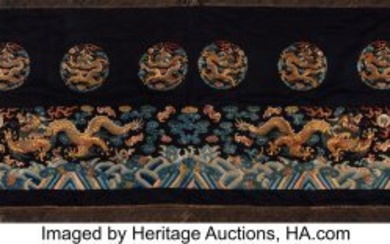 78109: A Chinese Silk Embroidered Panel with Dragon 23