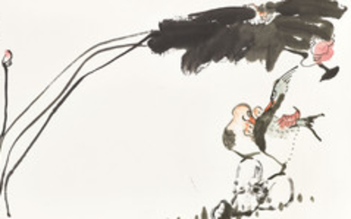DING YANYONG (1902-1978), Mandarin Ducks and Lotus