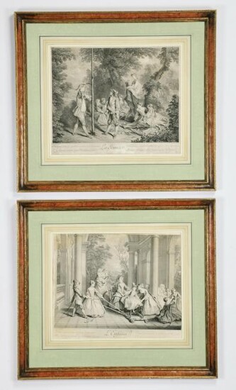 (2) 19th c. French engravings after Nicolas Lancret
