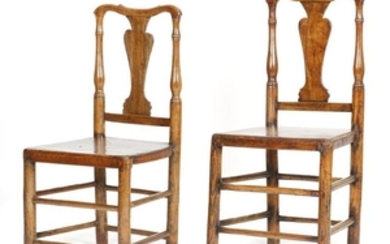 A pair of 18th century ash and elm country side ch…