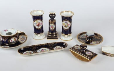 (9) Piece Meissen porcelain desk set
