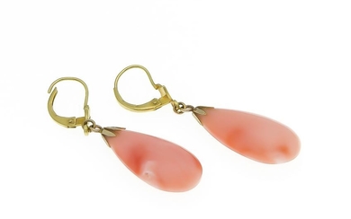 Angel skin coral earrings