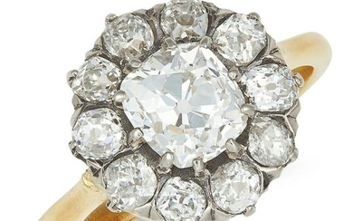 ANTIQUE 2.60 CARAT DIAMOND CLUSTER RING set with a