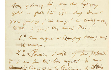 BAUDELAIRE, Charles (1821-1867). Lettre autographe signée à Philoxène Boyer. Paris : 25 juin 1854.