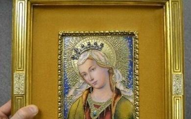Beautiful Genuine Medieval Enamel of "Mary" The Madonna