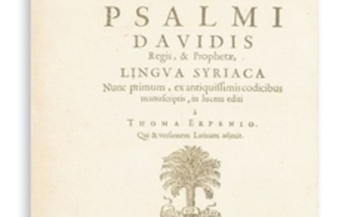 (BIBLE - Syriac and Latin. Psalms). Psalmi Davidis. Edited by Thomas Erpenius.
