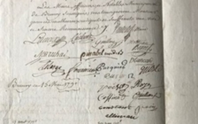 BRUNOY. Pièce manuscrite signée par le maire de Br…