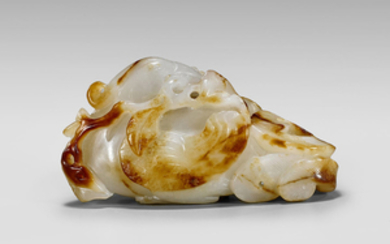 CHINESE CARVED WHITE JADE DUCK
