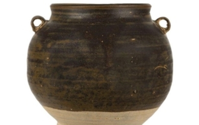 A Chinese grey stoneware jar, Tang dynasty,...