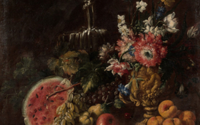 cole ROMAINE vers 1680, suiveur d'Abraham BRUEGHEL Vase de fleurs...
