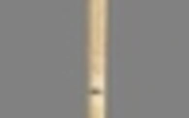 FINE WHALEBONE CANE WITH WHALE IVORY HANDLE CARVED AS A CLENCHED FIST Handle and faceted collar carved from a single piece of whale...