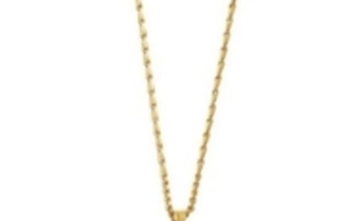 A gem necklace, designed as a fancy-link...
