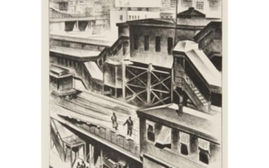 LOUIS LOZOWICK (american/russian 1892-1973) "ELEVATED RAILWAY" 1931. Edition of...