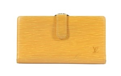 Louis Vuitton Yellow Epi French Long Purse, c....