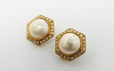 Mobe Pearl & Diamond Earrings