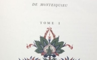 MONTESQUIEU (1689 - 1755) Lettres persanes…