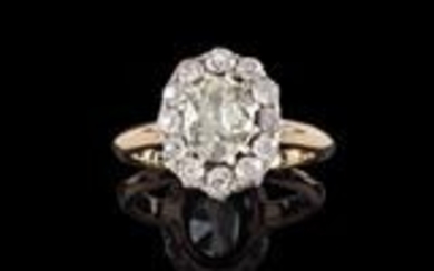 An old-cut diamond ring, total weight c. 1.70 ct