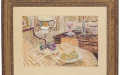 Paul Lucien Maze (French, 1887–1979), Dining table with lamp