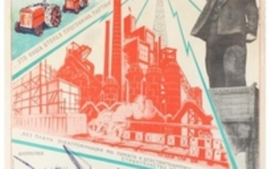 Propaganda Poster Lenin Construction USSR