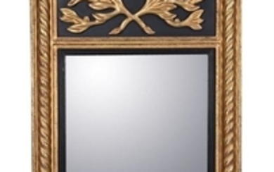 A Regency giltwood and ebonised pier mirror