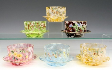 6 Sets of Glass Finger Bowls & Underplates