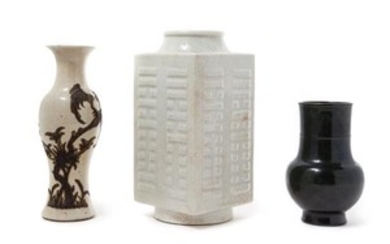 Three Chinese Monochrome Porcelain Vases