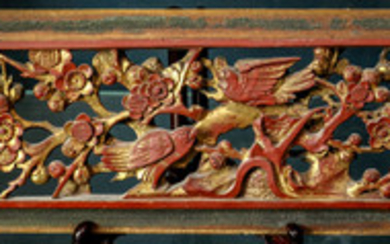 Chinese Gilt/Lacquer Wood Panel
