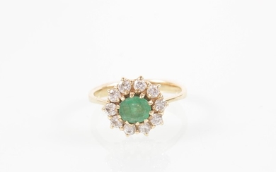 Brillant/Smaragd Damenring